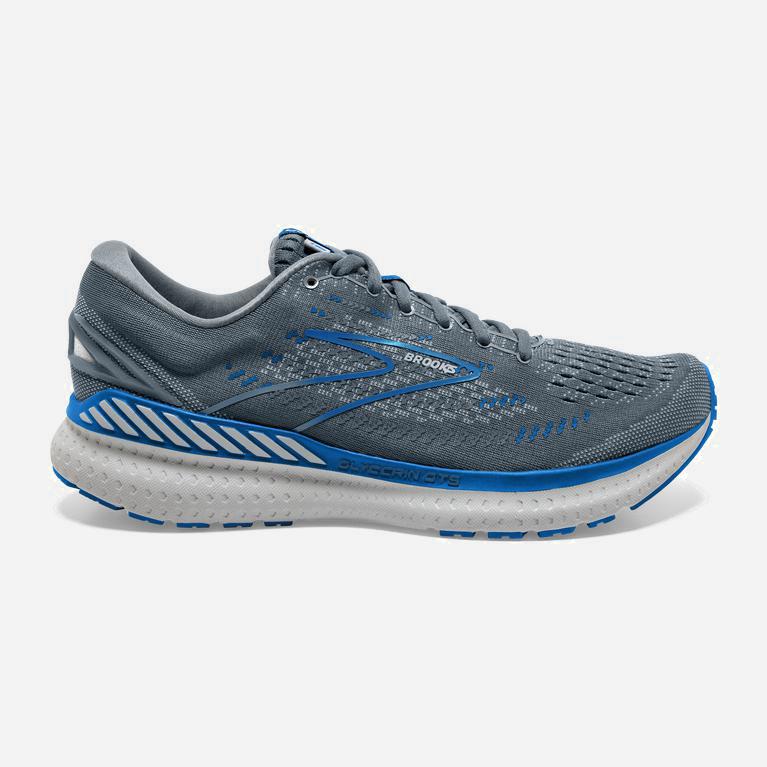 Brooks Glycerin Gts 19 Australia - Men's Max Cushion Road Running Shoes - Quarry/Grey/Dark Blue (912